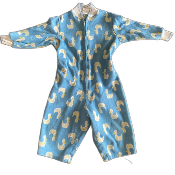 Vintage Sears Blue Duck Coverall/Romper Boys' Medium Infant - Picture 1 of 10